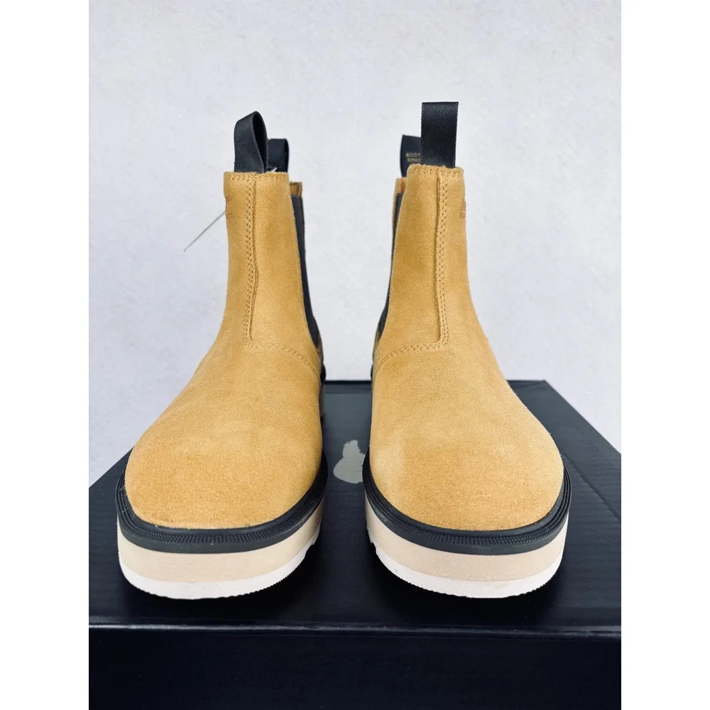 Sorel Hi-Line Chelsea Boots Womens 11 Tan Suede Waterproof Platform Ankle Boot